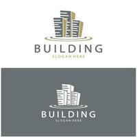 création d'illustration vectorielle de logo de bâtiment, modèle de logo immobilier, icône de symbole de logo vecteur