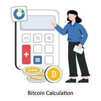 bitcoin calcul plat style conception vecteur illustration. Stock illustration