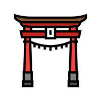 torii porte shintoïsme Couleur icône vecteur illustration