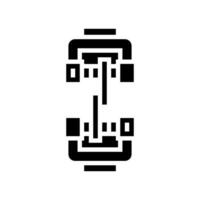 tondre essai matériaux ingénierie glyphe icône vecteur illustration