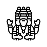 Brahma Dieu Indien ligne icône vecteur illustration