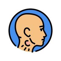 gonflé soumissionner glandes maladie symptôme Couleur icône vecteur illustration