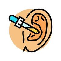 oreille se soucier audiologiste médecin Couleur icône vecteur illustration