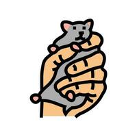 hamster animal de compagnie main Couleur icône vecteur illustration