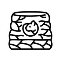hamster maison animal de compagnie ligne icône vecteur illustration