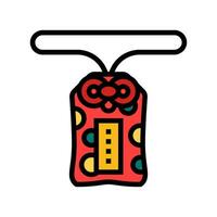 omamori amulette shintoïsme Couleur icône vecteur illustration