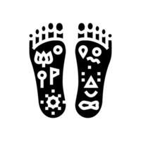 lotus pieds Divin pieds glyphe icône vecteur illustration
