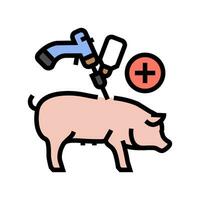 porc vaccination Couleur icône vecteur illustration