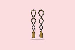 femmes élégant bijoux des boucles d'oreilles vecteur illustration. beauté mode objets icône concept. carré boîte forme femmes des boucles d'oreilles bijoux vecteur illustration.