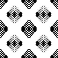 tribal sans couture répéter modèle. frontière style vecteur illustration. noir et blanc couleurs. ethnique géométrique art conception pour textile, tissu, rideau, tapis, chemise, Cadre.