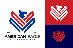 américain Aigle aile logo conception vecteur symbole icône illustration