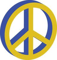 paix symbole avec ukrainien drapeau couleurs vecteur