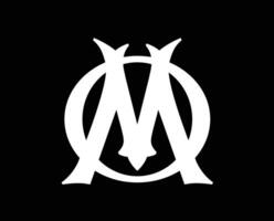 olympique de marseille club symbole logo blanc ligue 1 Football français abstrait conception vecteur illustration avec noir Contexte