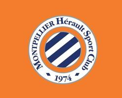 montpellier club symbole logo ligue 1 Football français abstrait conception vecteur illustration avec Orange Contexte