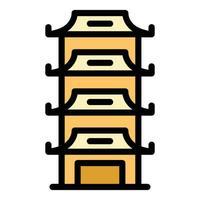 pagode icône vecteur plat