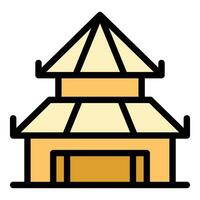 architecture pagode icône vecteur plat