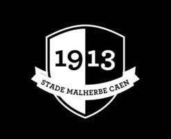 caen club logo symbole blanc ligue 1 Football français abstrait conception vecteur illustration avec noir Contexte