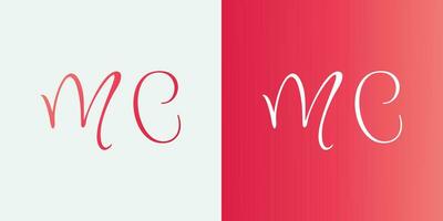 initiale lettre mc logo avec rouge pente. mc logo conception modèle vecteur