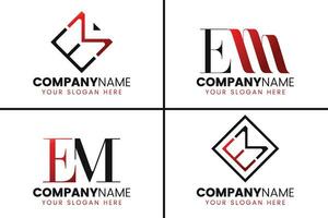 Créatif monogramme lettre em logo conception collection vecteur