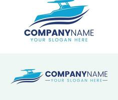création de logo de bateau vecteur