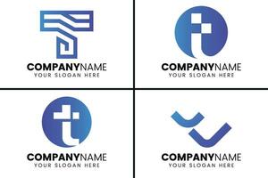 Créatif monogramme lettre t logo conception collection vecteur