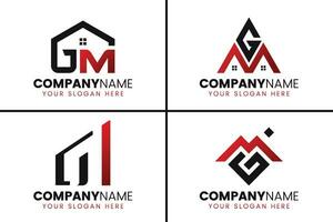 Créatif monogramme lettre gm logo conception collection vecteur