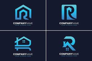 lettre r réel biens logo conception collection vecteur