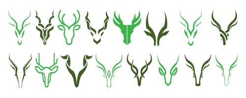 cerf tête logo collection vecteur