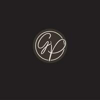 initiales gp logo monogramme avec Facile cercle ligne style vecteur