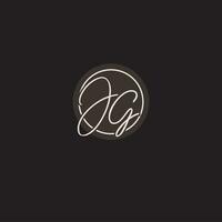 initiales jg logo monogramme avec Facile cercle ligne style vecteur