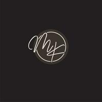 initiales mk logo monogramme avec Facile cercle ligne style vecteur