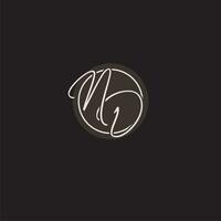 initiales nd logo monogramme avec Facile cercle ligne style vecteur