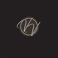 initiales vv logo monogramme avec Facile cercle ligne style vecteur
