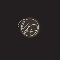 initiales yo logo monogramme avec Facile cercle ligne style vecteur