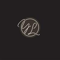 initiales yl logo monogramme avec Facile cercle ligne style vecteur