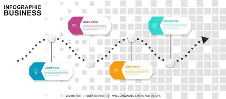 affaires processus infographie modèle. mince ligne conception avec Nombres 4 les options ou pas. vecteur illustration graphique conception