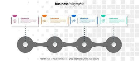 moderne 3d infographie modèle avec 4 pas. affaires cercle modèle avec les options pour brochure, diagramme, flux de travail, calendrier, la toile conception. vecteur eps dix