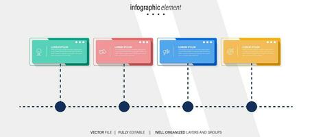 moderne 3d infographie modèle avec 4 pas. affaires cercle modèle avec les options pour brochure, diagramme, flux de travail, calendrier, la toile conception. vecteur eps dix