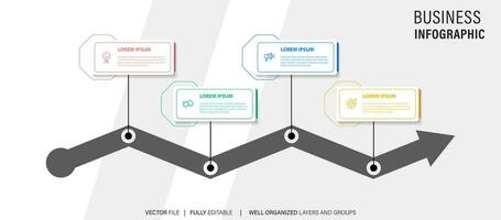 moderne 3d infographie modèle avec 4 pas. affaires cercle modèle avec les options pour brochure, diagramme, flux de travail, calendrier, la toile conception. vecteur eps dix