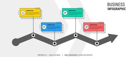 moderne 3d infographie modèle avec 4 pas. affaires cercle modèle avec les options pour brochure, diagramme, flux de travail, calendrier, la toile conception. vecteur eps dix