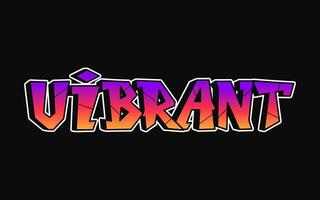 vibrant - Célibataire mot, des lettres graffiti style. vecteur main tiré logo. marrant cool trippant mot vibrant, mode, graffiti style impression T-shirt, affiche concept