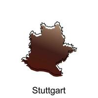 haute détaillé vecteur carte de Stuttgart moderne contour, logo vecteur conception. abstrait, dessins concept, logo, logotype élément pour modèle.