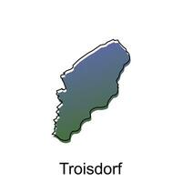 carte ville de Troisdorf, monde carte international vecteur modèle avec contour illustration conception, adapté pour votre entreprise