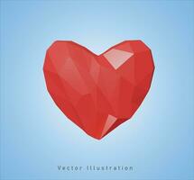 faible poly l'amour forme dans 3d vecteur illustration