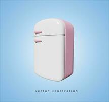 blanc réfrigérateur dans 3d vecteur illustration