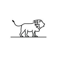 Lion logo conception ligne art style vecteur