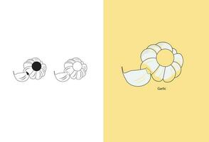 une ensemble de Ail illustrations, comprenant entier et pelé clous de girofle, dans une réaliste vecteur style, isolé sur une blanc Contexte.