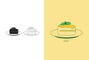 cette Facile ensemble de gâteau ligne Icônes comprend divers conceptions, tel comme doubler, rempli, et noir et blanc version, tout de lequel sont personnalisable avec modifiable coups. vecteur
