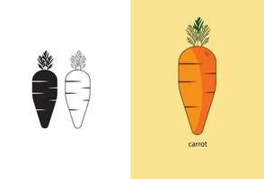 une vecteur illustration de une mûr carotte, représentant une riche en vitamines légume et biologique nourriture, avec ses caractéristique Orange couleur, isolé sur une blanc Contexte.