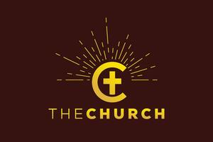 branché et professionnel lettre c église signe Christian et paisible vecteur logo conception